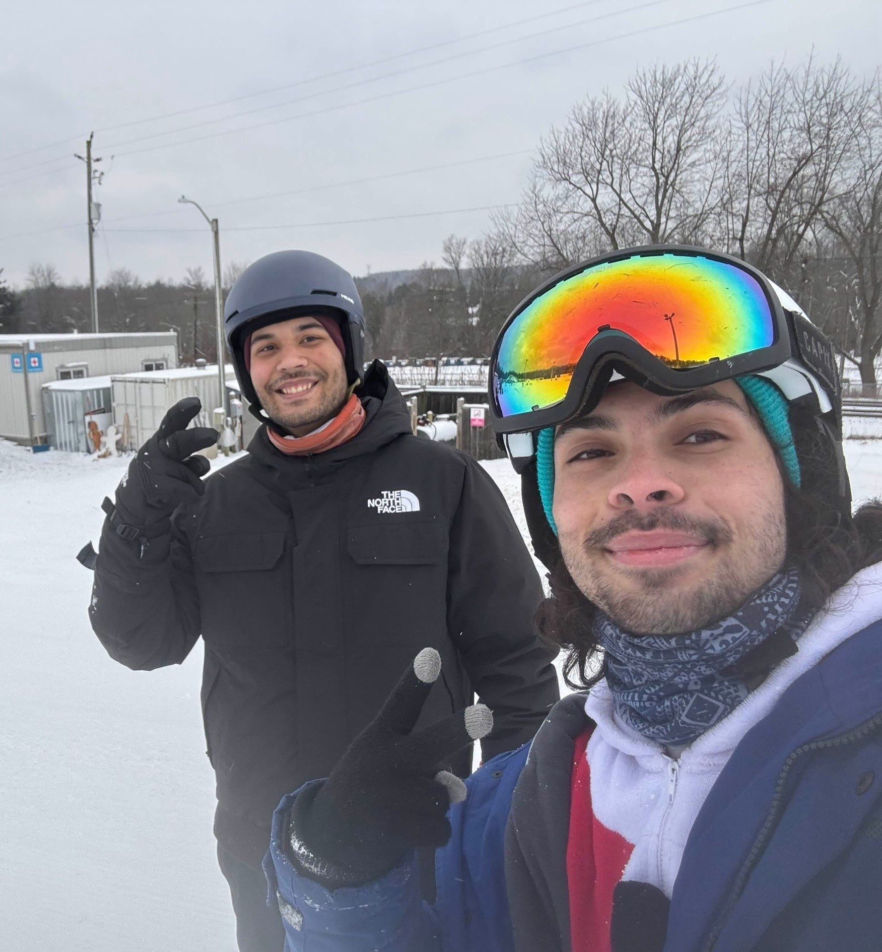 Snowboarding with my homie